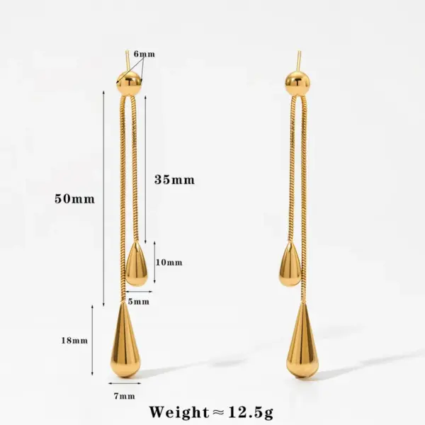 PVD Coated Real Gold Plated 16K White Water Droplets 304 Stainless Steel Modern Style Artistic Waterproof Non Tarnish Earrings Necklace