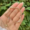 Wholesale Jewelry Classic Style Round Copper Zircon 18K Gold Plated Inlay Bracelets