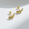 PVD Coated Real Gold Plated 14K Heart Shape Flower 304 Stainless Steel Simple Style Commute IG Waterproof Non Tarnish Small Stud Earrings Ear Studs