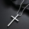 Wholesale Cross-border European and American New Titanium Steel Cross Necklace Men's Trendy All-match Stainless Steel Cross Pendant Woolen Chain Accessories
