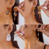 Wholesale New European and American cross-border Halloween Pumpkin Ghost Tassel Earrings with Rhinestones and Personalized Skull Earrings -
