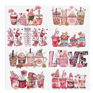 Valentine's Day series transparent crystal water cup waterproof sticker suit (8 pieces/set)