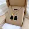 Wholesale PVD Coated Real Gold Plated Square Titanium Steel Simple Style Waterproof Non Tarnish Titanium Steel Pendant Necklace