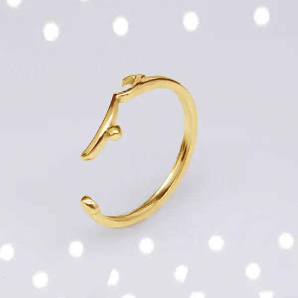 Wholesale Retro Geometric Eye Solid Color Titanium Steel Plating Rings 1 Piece