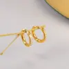 Wholesale 304 Stainless Steel O-Shape PVD Coated Rhinestones 18K Real Gold Plated 18K Gold Fashion Waterproof Non Tarnish Gold Plated Earrings