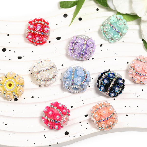 Wholesale Heavy-duty pearl diamond ball straight hole DIY beading