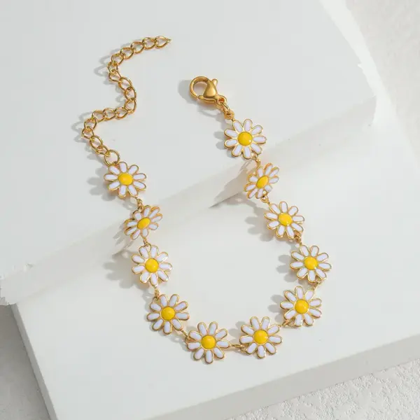 Elegant Flower 304 Stainless Steel Stainless Steel Bracelets In Bulk