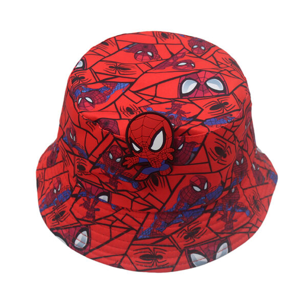 Wholesale Cross-Border New Spider Print Fisherman Hat Cartoon Anime Peripheral Sun Hat Foreign Trade Hot-Selling Versatile Basin Hat Trend