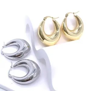 Wholesale 1 Pair Ig Style U Shape Plating Stainless Steel Earrings