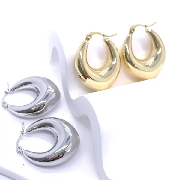 Wholesale 1 Pair Ig Style U Shape Plating Stainless Steel Earrings