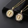 Wholesale Fashion Portrait Copper Inlay Zircon Pendant Necklace 1 Piece
