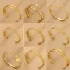 Wholesale PVD Coated Real Gold Plated Geometric 304 Stainless Steel Simple Style Classic Style Waterproof Non Tarnish 304 Stainless Steel Bangle