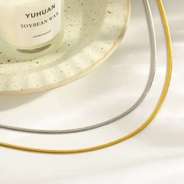 Wholesale Vacuum Electroplating (In Furnace) Plated 18K Real Gold 316 Stainless Steel Lobster Clasp Elegant Minimalist Style Unisex Push Clasp Necklace