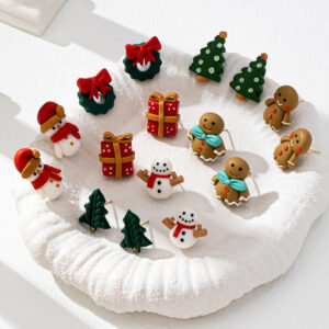 Wholesale Christmas tree gingerbread man snowman earrings