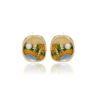 oly-299598420ae1cb6aebdbe0b8aafee4db Wholesale Sier Needle French Retro Art Oil Painting Wheat Ear Earrings Light Luxury High-grade Oil opping Oval Sunset Pearl Earrings