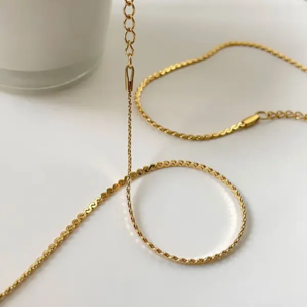 Wholesale Retro Solid Color Titanium Steel Chain Bracelets Necklace