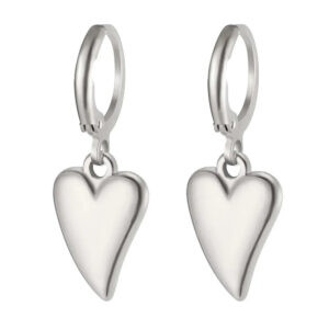 Steel color glossy heart