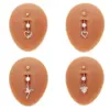 Wholesale 1 Piece 316L Stainless Steel Alloy Resin Rhinestones Glass Belly Rings Star Moon Heart Shape Waterproof Non Tarnish Surgical Steel White Gold Plated Women's