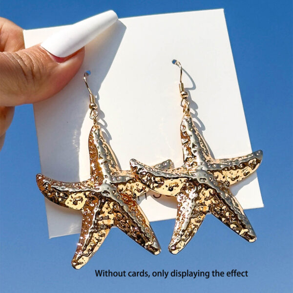 Wholesale Europe and the United States cross-border beach wind conch shell three-dimensional starfish earrings geometric personality exaggerated holiday wind earrings women