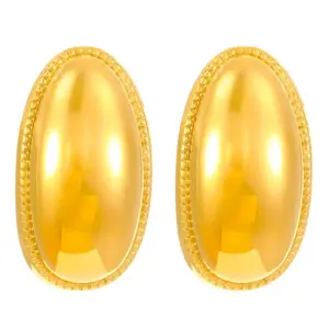 02 18K Real Gold Oval a-1083