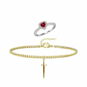 Silver ring--Gold Bracelet