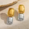 Wholesale 1 Pair Casual Simple Style Commute Irregular Geometric Mixed Metal Plating 304 Stainless Steel 18K Gold Plated Ear Studs