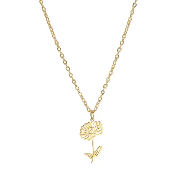 Wholesale Fashion Flower Stainless Steel Plating Pendant Necklace 1 Piece