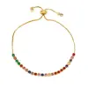 Wholesale Simple Style Round Copper 18k Gold Plated Zircon Bracelets In Bulk