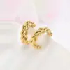 PVD Coated Real Gold Plated 18K Gold Twist Titanium Steel Simple Style Waterproof Non Tarnish Ear Studs