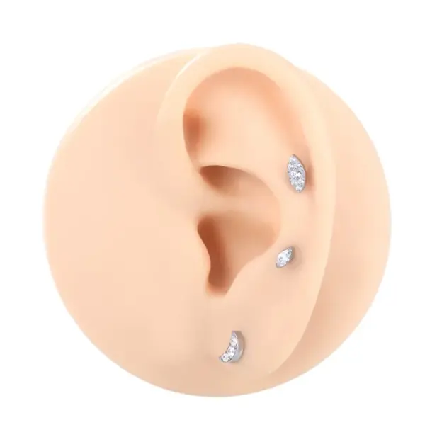 Wholesale 1 Piece Belly Rings Casual Simple Style Geometric Pure Titanium Titanium Alloy Plating Zircon 14K Gold Plated White Gold Plated