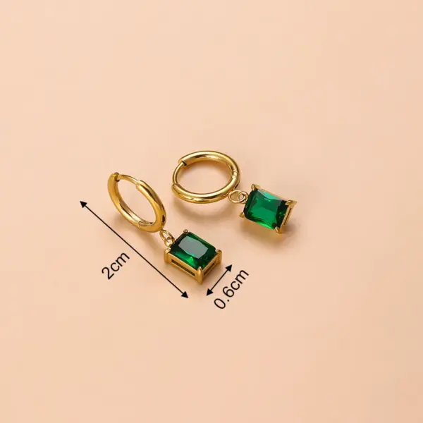 Heart Shape 304 Stainless Steel Zircon 18K Gold Plated Stainless Steel Earrings