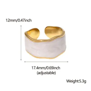 PVD Coated Real Gold Plated 18K Gold Irregular 304 Stainless Steel Simple Style Commute Waterproof Non Tarnish Open Rings