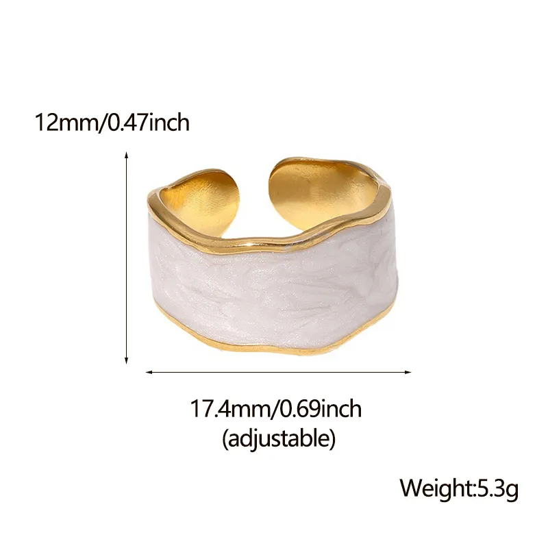 Wholesale PVD Coated Real Gold Plated 18K Gold Irregular 304 Stainless Steel Simple Style Commute Waterproof Non Tarnish Open Rings