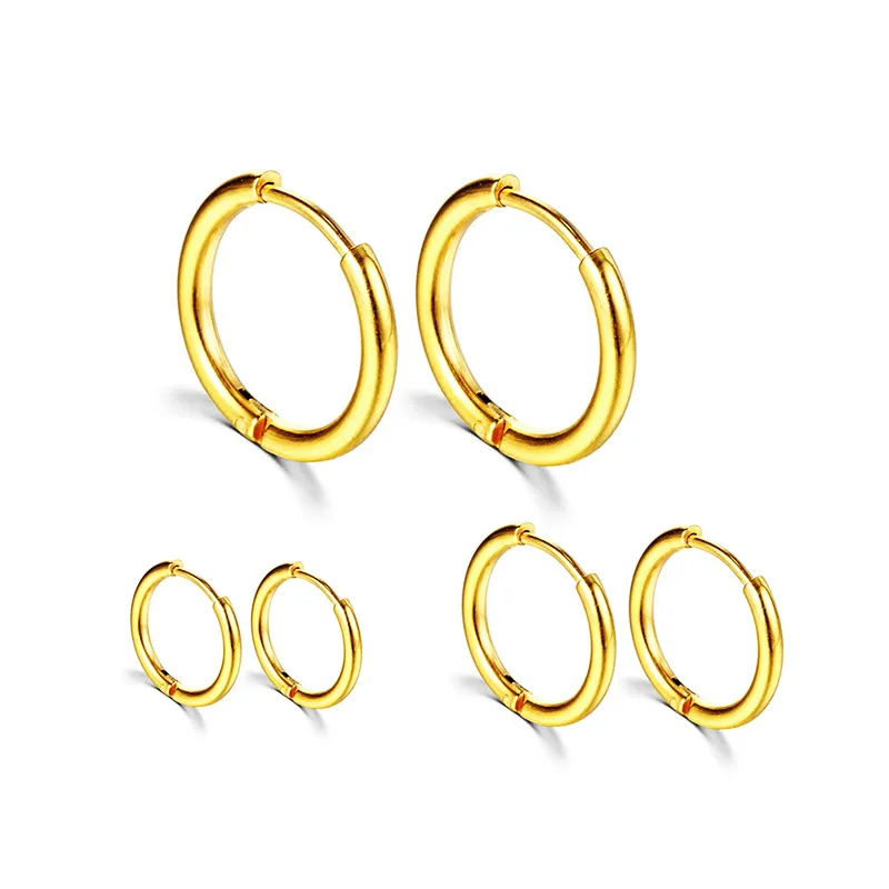 Wholesale 1 Piece Simple Style Geometric Titanium Steel Earrings