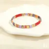 Wholesale Hawaiian Bohemian Streetwear Square Copper Beaded Stoving Varnish Plating 18k Gold Plated Bracelets