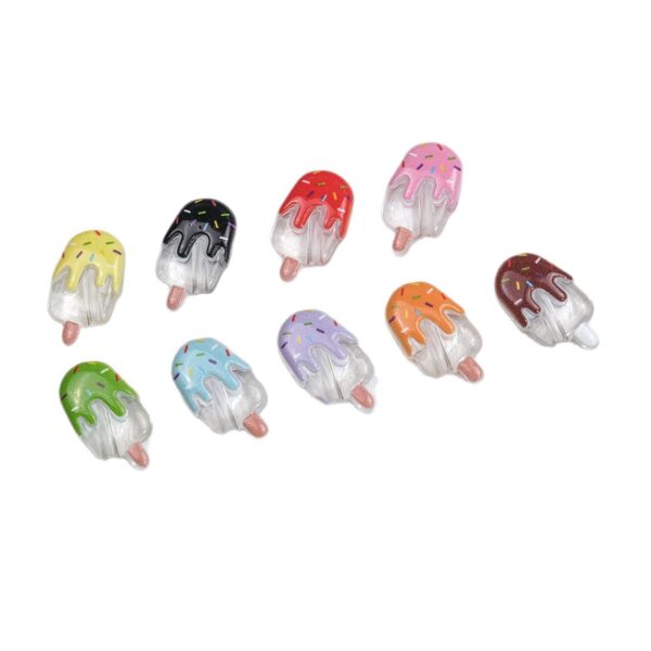 Wholesale Transparent cartoon popsicle sticks, slanted hole printing, perforated beads, acrylic mobile phone chains, necklaces, DIY jewelry materials