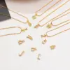Wholesale INS Style Simple Style Letter Copper Plating Inlay 18K Gold Plated Zircon Necklace Pendant