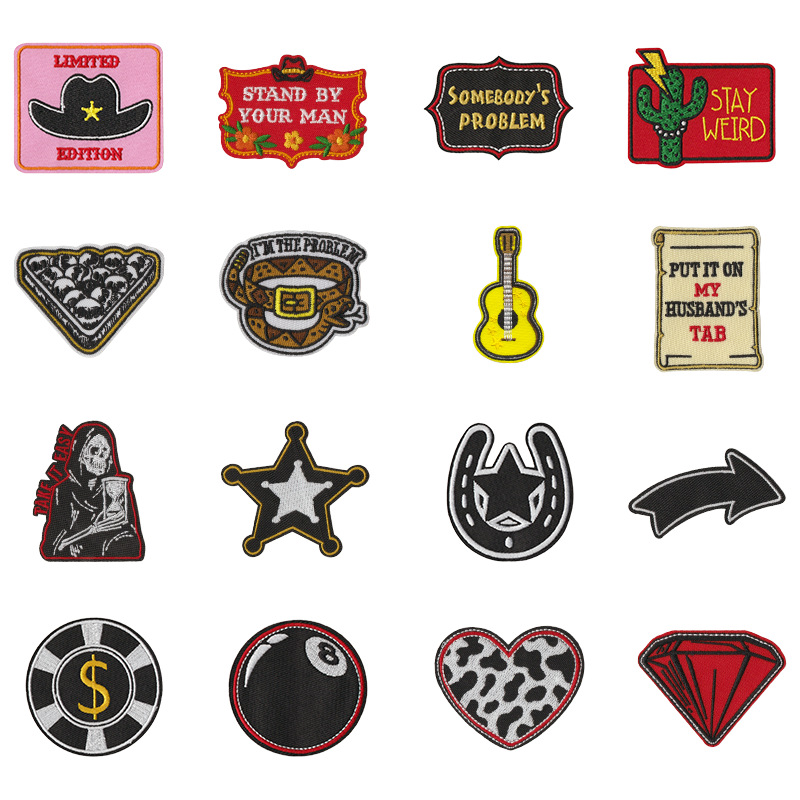 Wholesale Cartoon Cowboy Series Embroidered Fabric Patches Srts Decor Patch