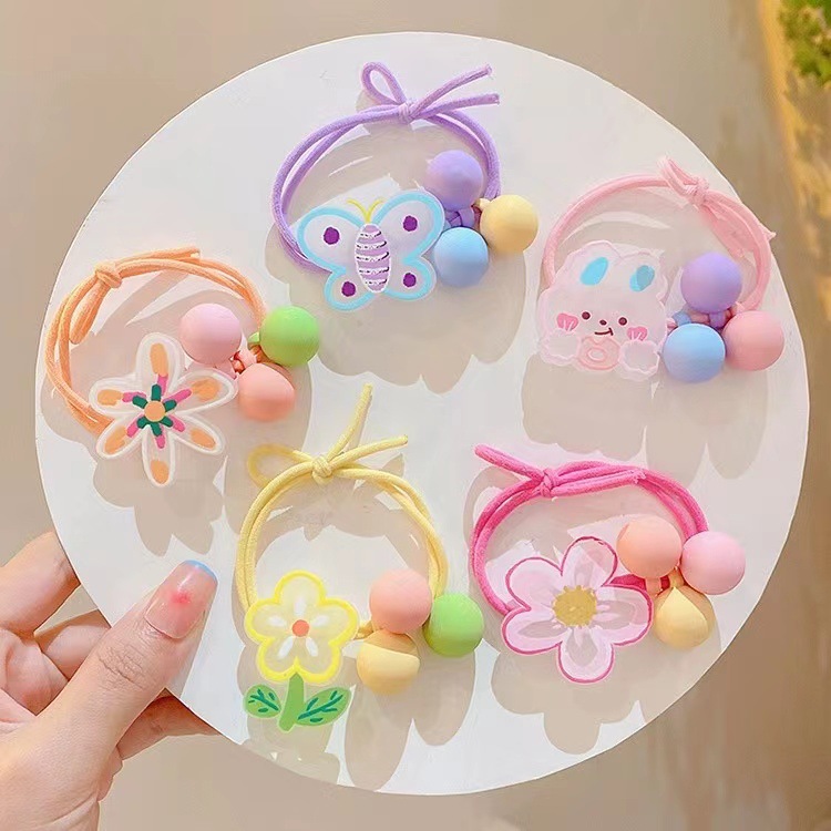 Wholesale Chilen's rubber band hair rope little girl hair high elastic hair band hair aessories girls do not hurt hair cute hair rope headess
