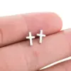 PVD Coated 18K Gold Real Gold Plated Cross 304 Stainless Steel Retro Waterproof Non Tarnish Ear Studs