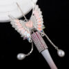 Wholesale Pearl tassel butterfly rhinestone ball can be threaded with straight-hole beads