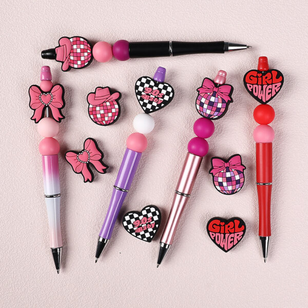 Wholesale Straight hole grid heart-shaped bead