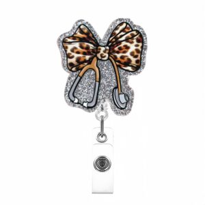 Silver leopard print + transparent clip