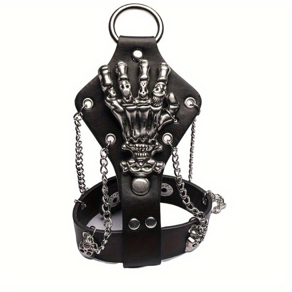 Wholesale punk rivet skull bracelet for men