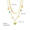 Wholesale PVD Coated Real Gold Plated Sun Eye Titanium Steel Fashion Waterproof Non Tarnish Layered Necklaces