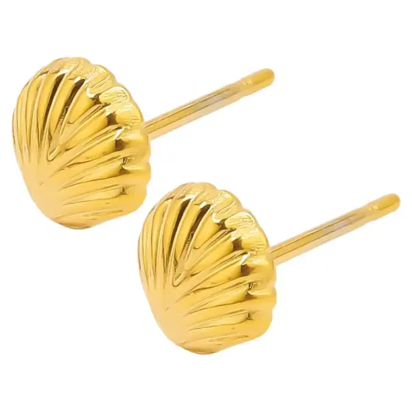 PVD Coated Real Gold Plated 18K Gold Round Star 304 Stainless Steel Simple Style Waterproof Non Tarnish Ear Studs