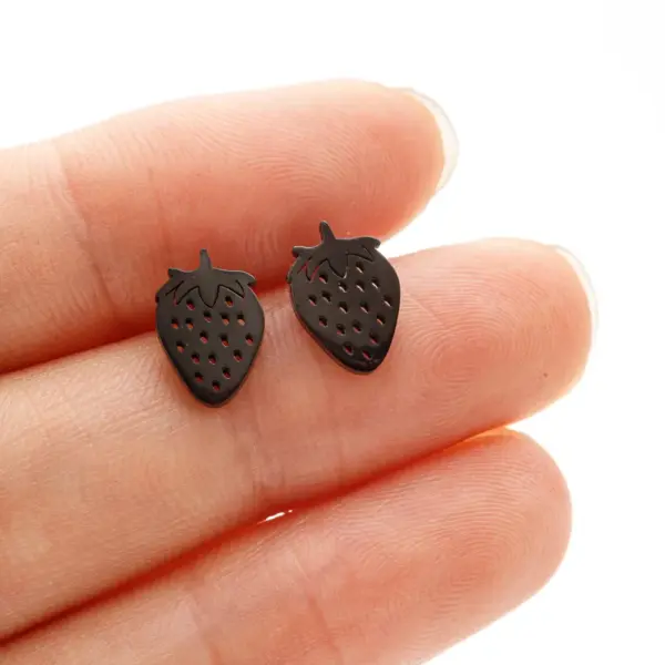 PVD Coated 18K Gold Real Gold Plated Mermaid Apple Strawberry 304 Stainless Steel IG Style Modern Style Sweet Waterproof Non Tarnish Ear Studs