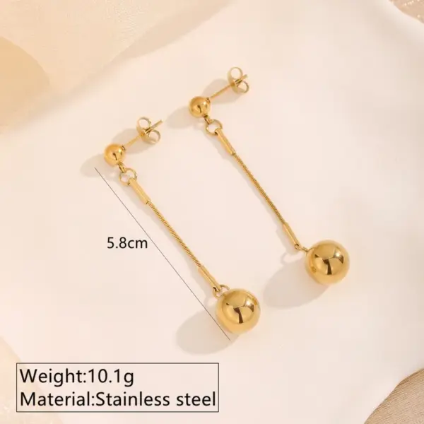 Wholesale Ion Plating (IP) 18K Gold Plated Geometric 304 Stainless Steel French Style Tropical Streetwear Waterproof Non Tarnish Drop Earrings
