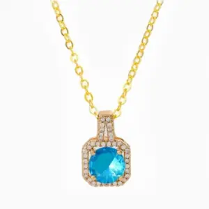 Gold Cross Chain / Blue