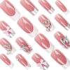 Wholesale Cross-border Europe and the United States nail patch wear a skin metal French manicure removable fake nails